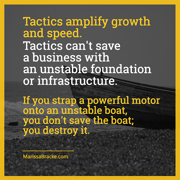 Tactics can't save a businesses with an unstable foundation or infrastructure